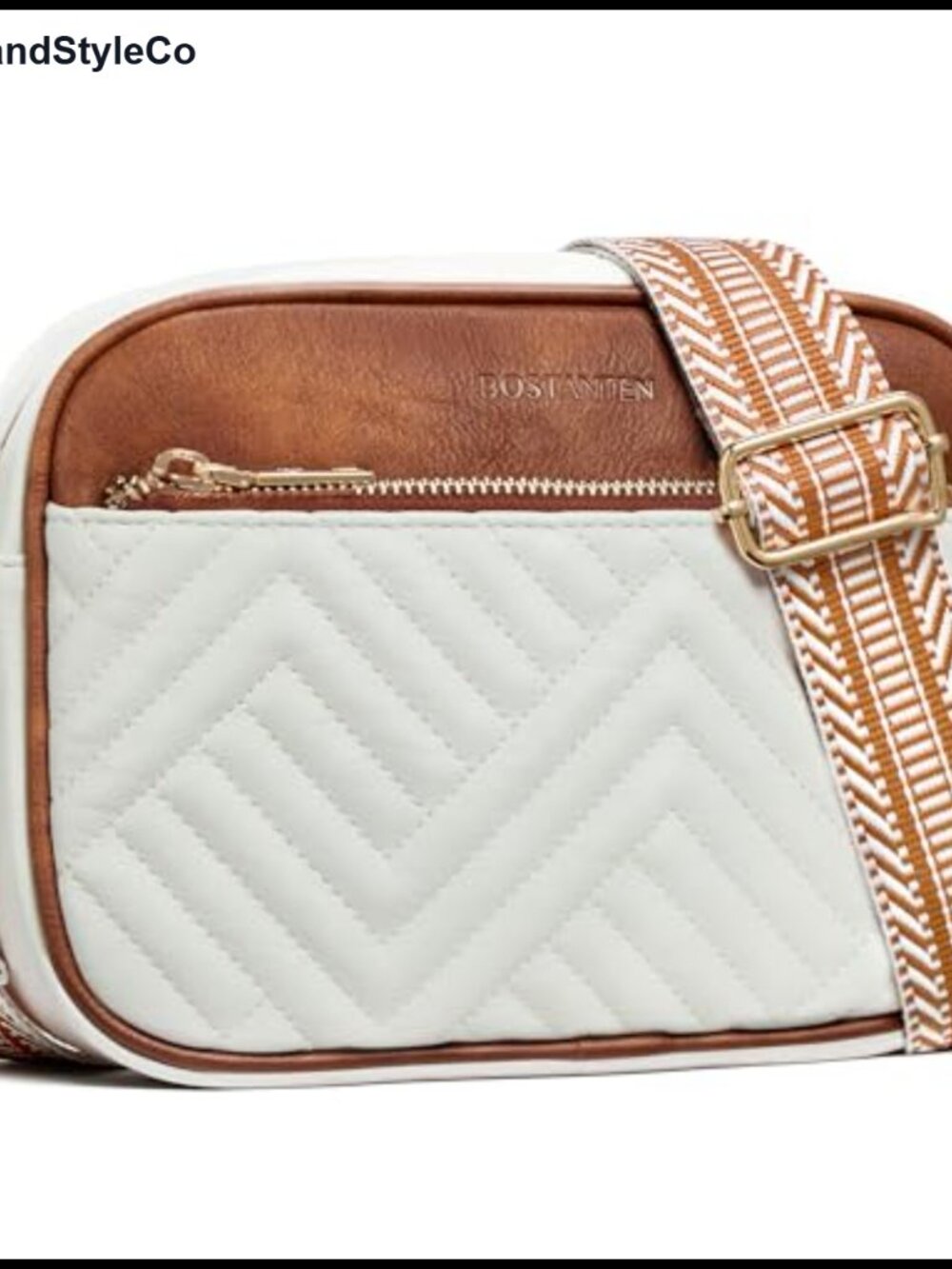 Small Quilted Vegan Leather Crossbody Bag with Adjustable Strap